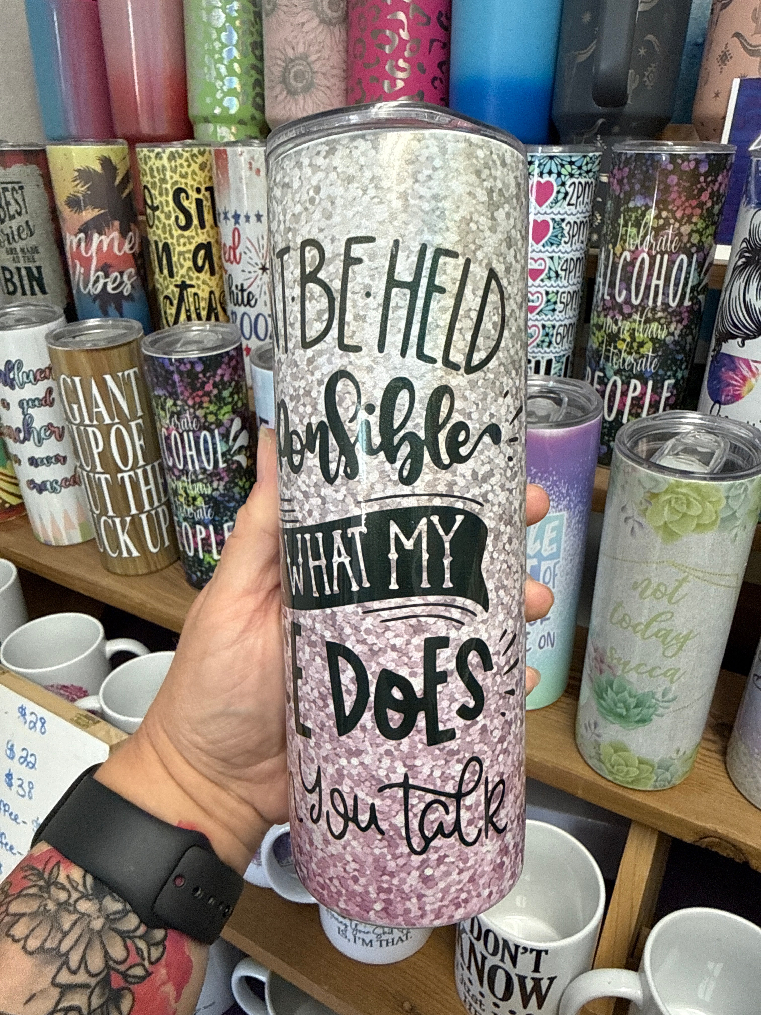 Not Responsible for My Face Holographic 20 oz RTS Tumbler