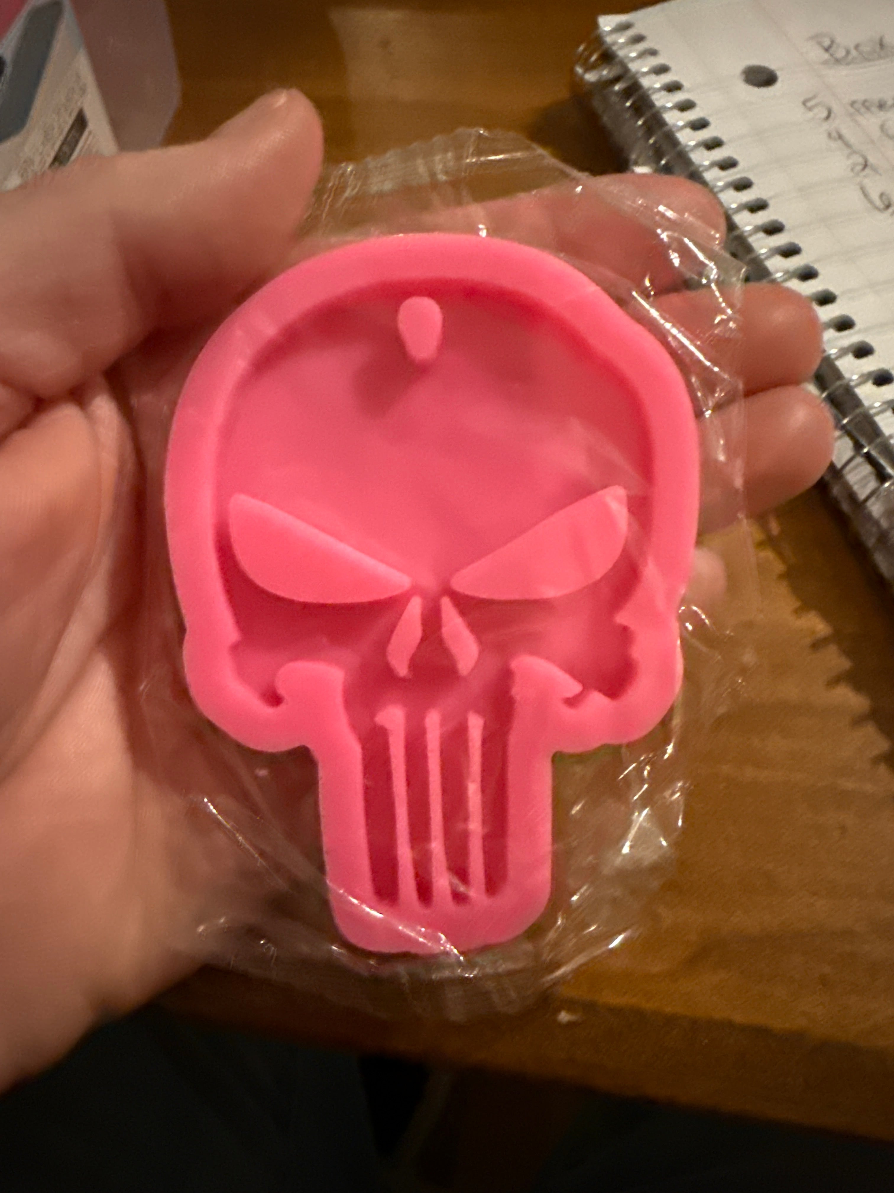 Punisher Skull Shiny Silicone Mold for Epoxy Resin Crafts