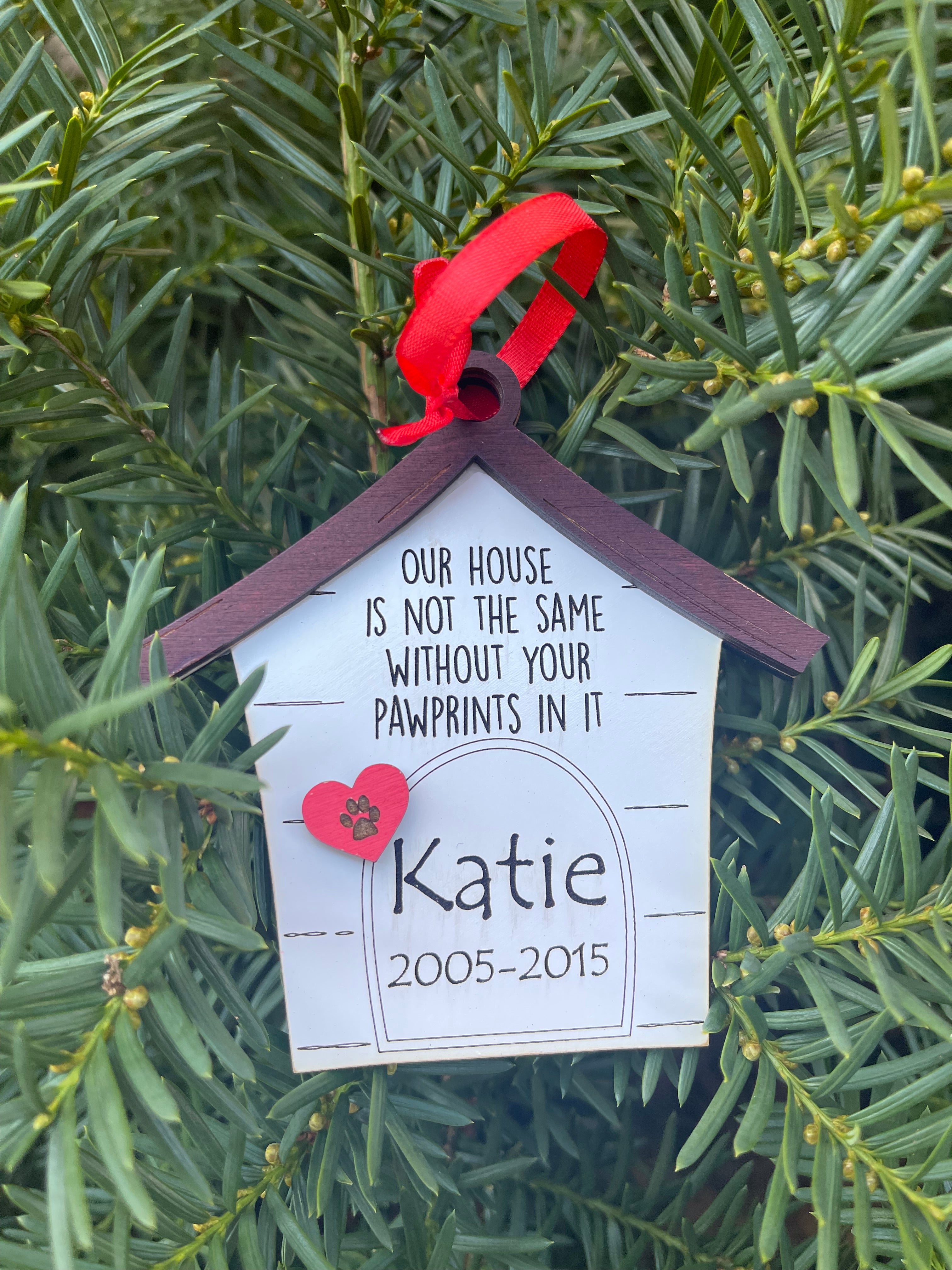 Personalized Dog House Pet Memorial Ornament