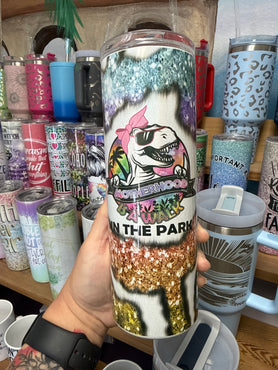 Motherhood is a Walk in the Park Holographic 20 oz RTS Tumbler