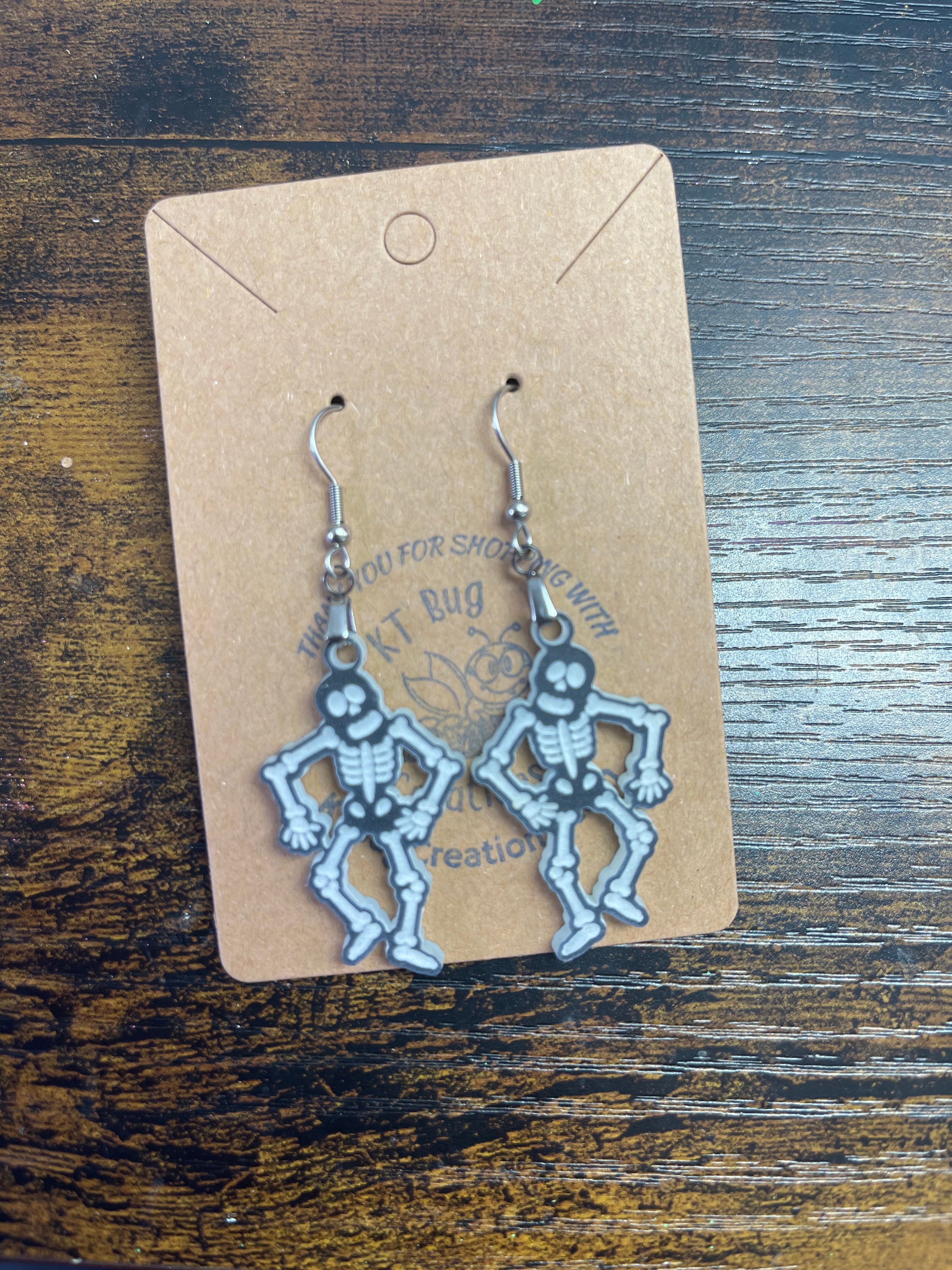 Glow in the Dark Skeleton Earrings