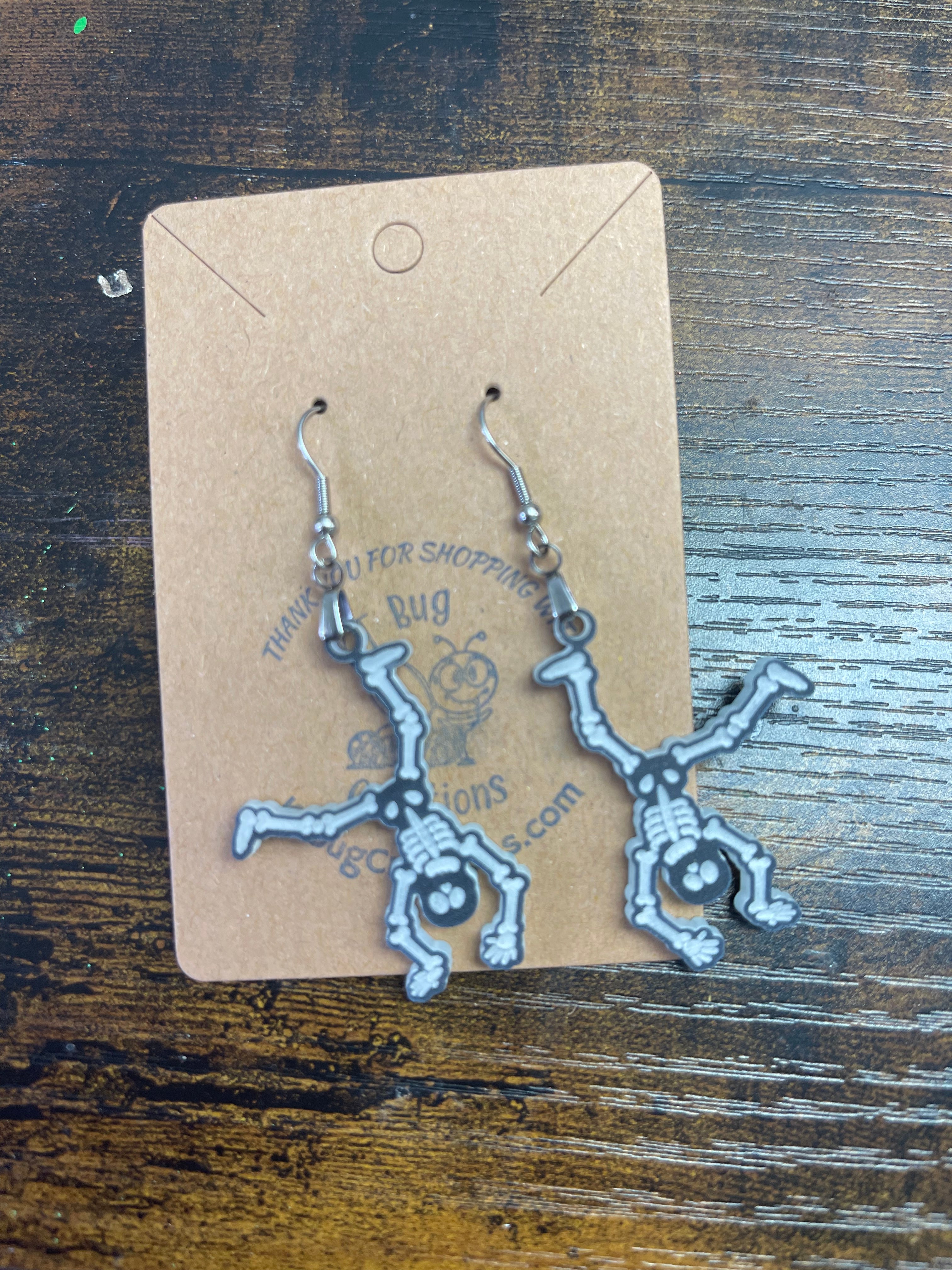 Glow in the Dark Skeleton Earrings