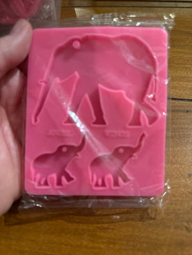 Elephant Family Shiny Silicone Mold