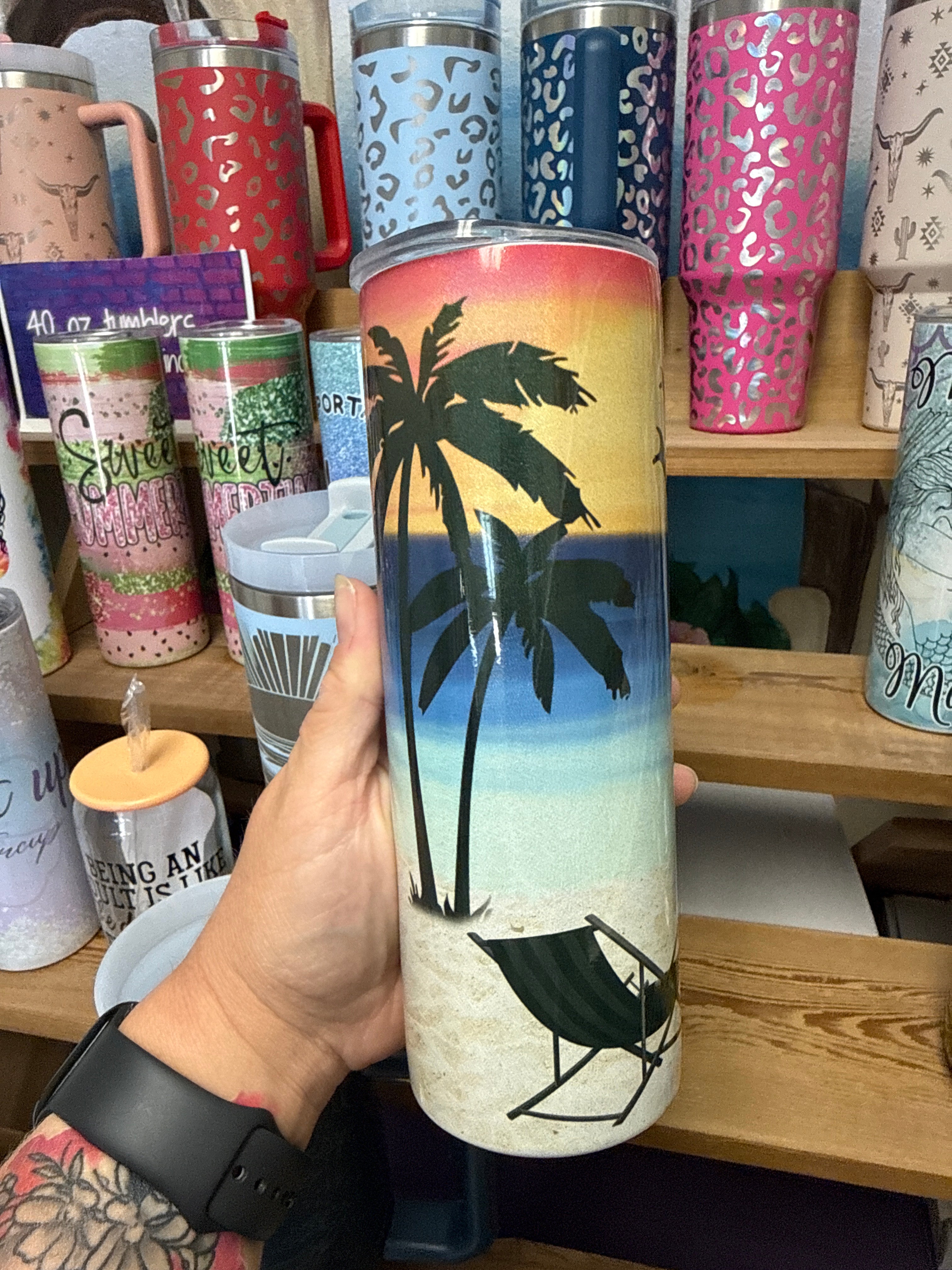 Beaches and Bonfires Holographic 20 oz RTS Tumbler