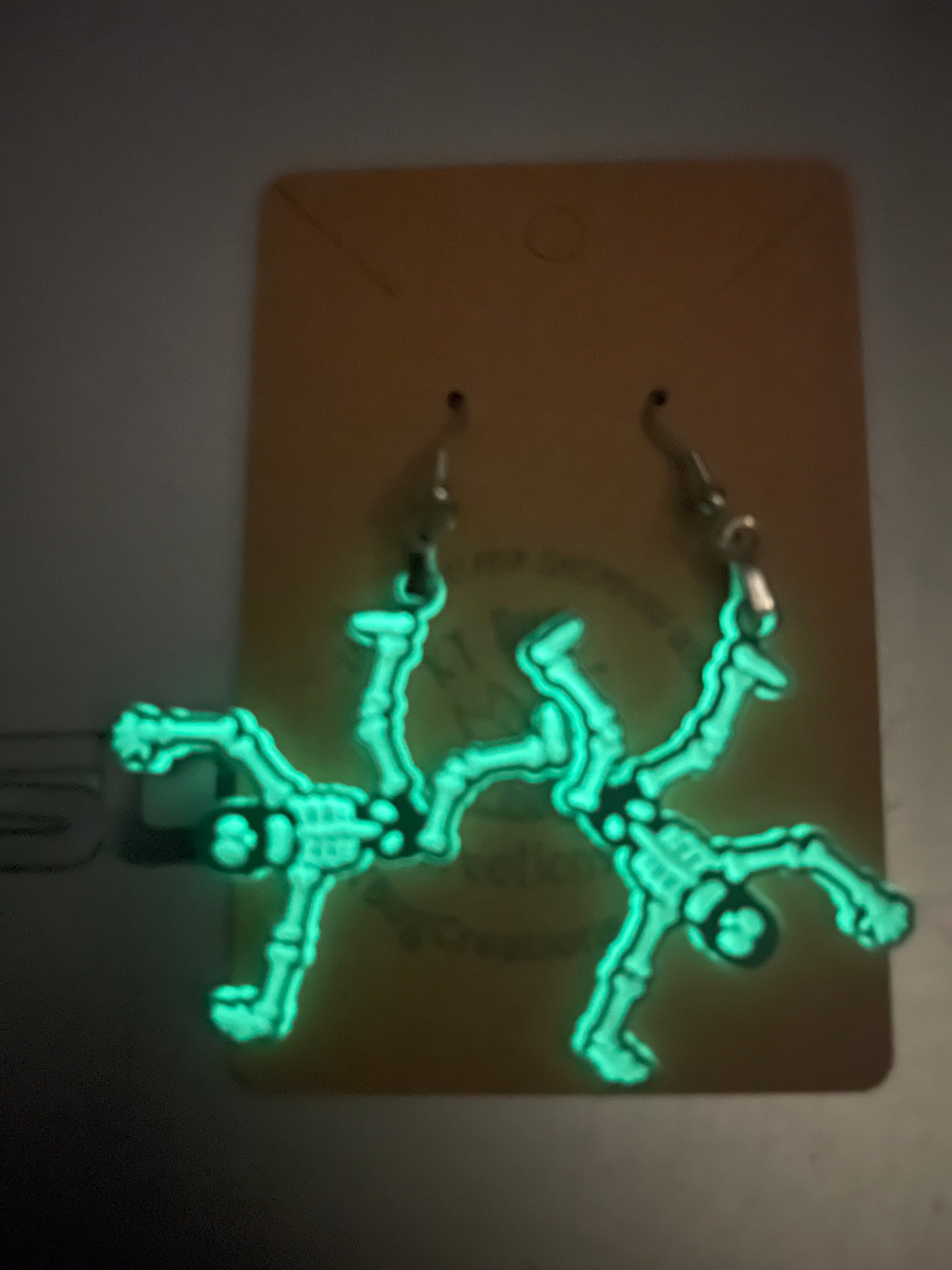 Glow in the Dark Skeleton Earrings