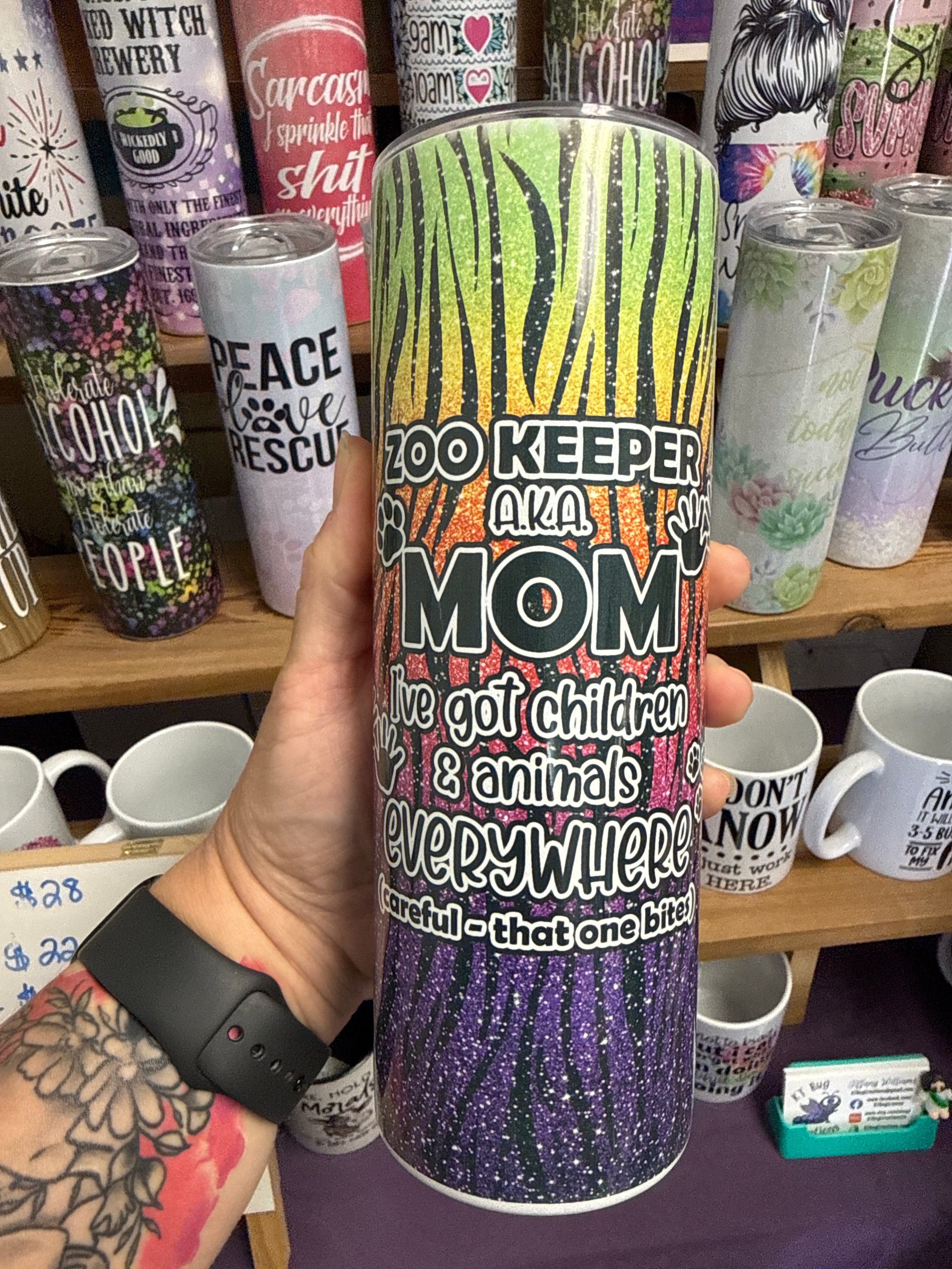 Zookeeper Mom Holographic 20 oz RTS Tumbler