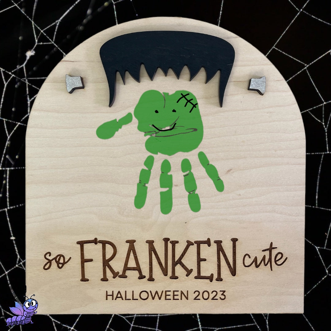So FRANKEN Cute Keepsake Handprint Board