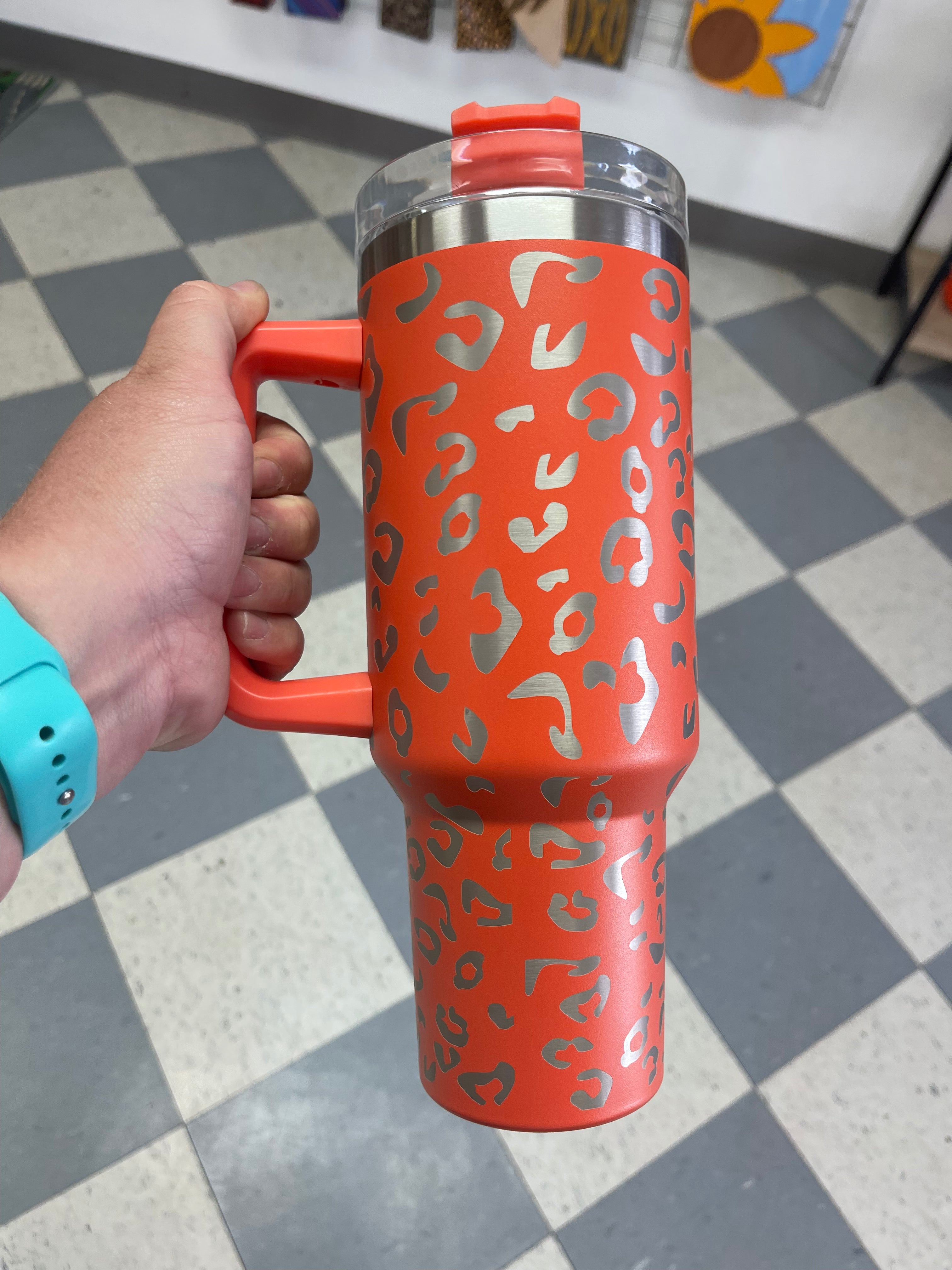 40 Oz Tumbler - Leopard Print