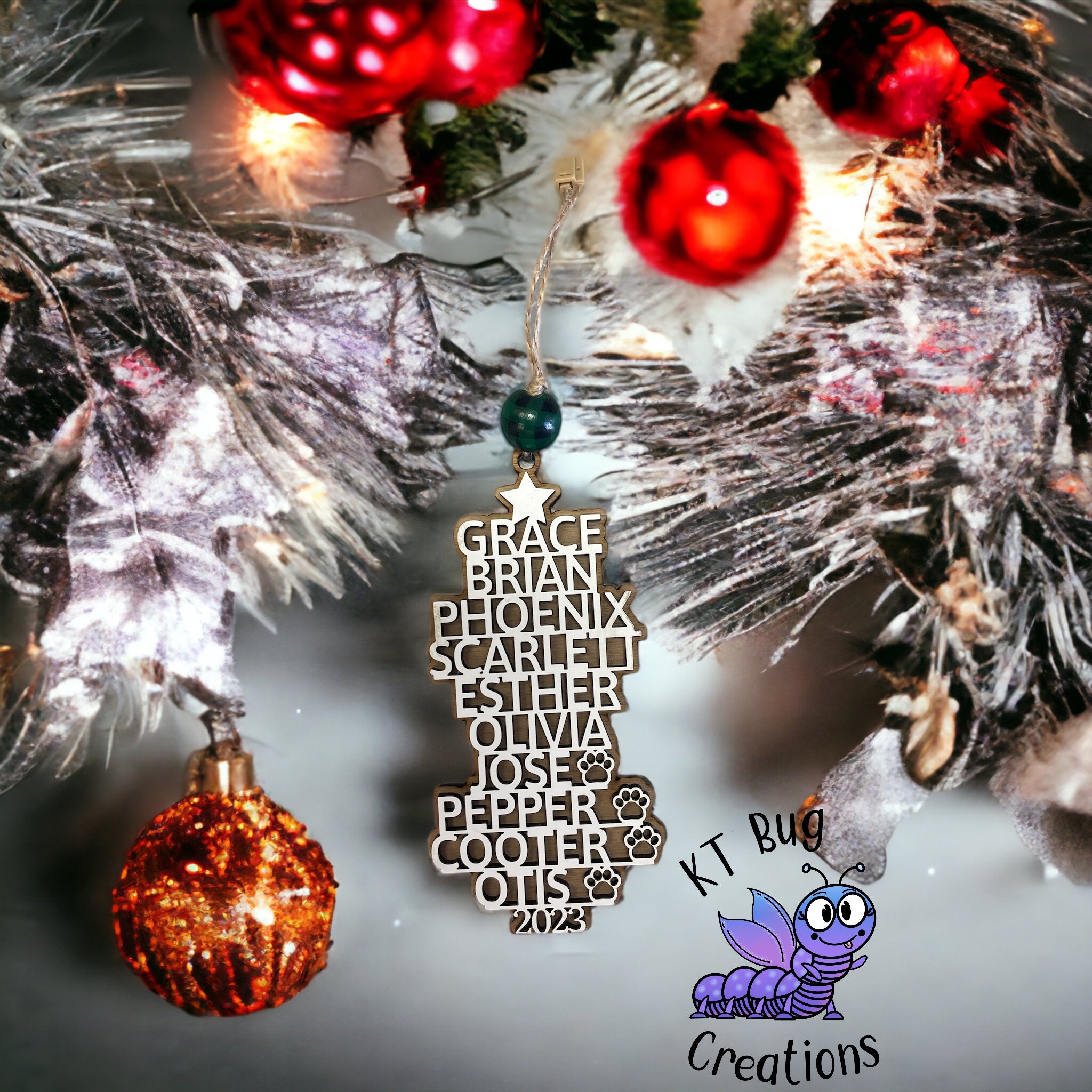 Personalized Family Names Ornament