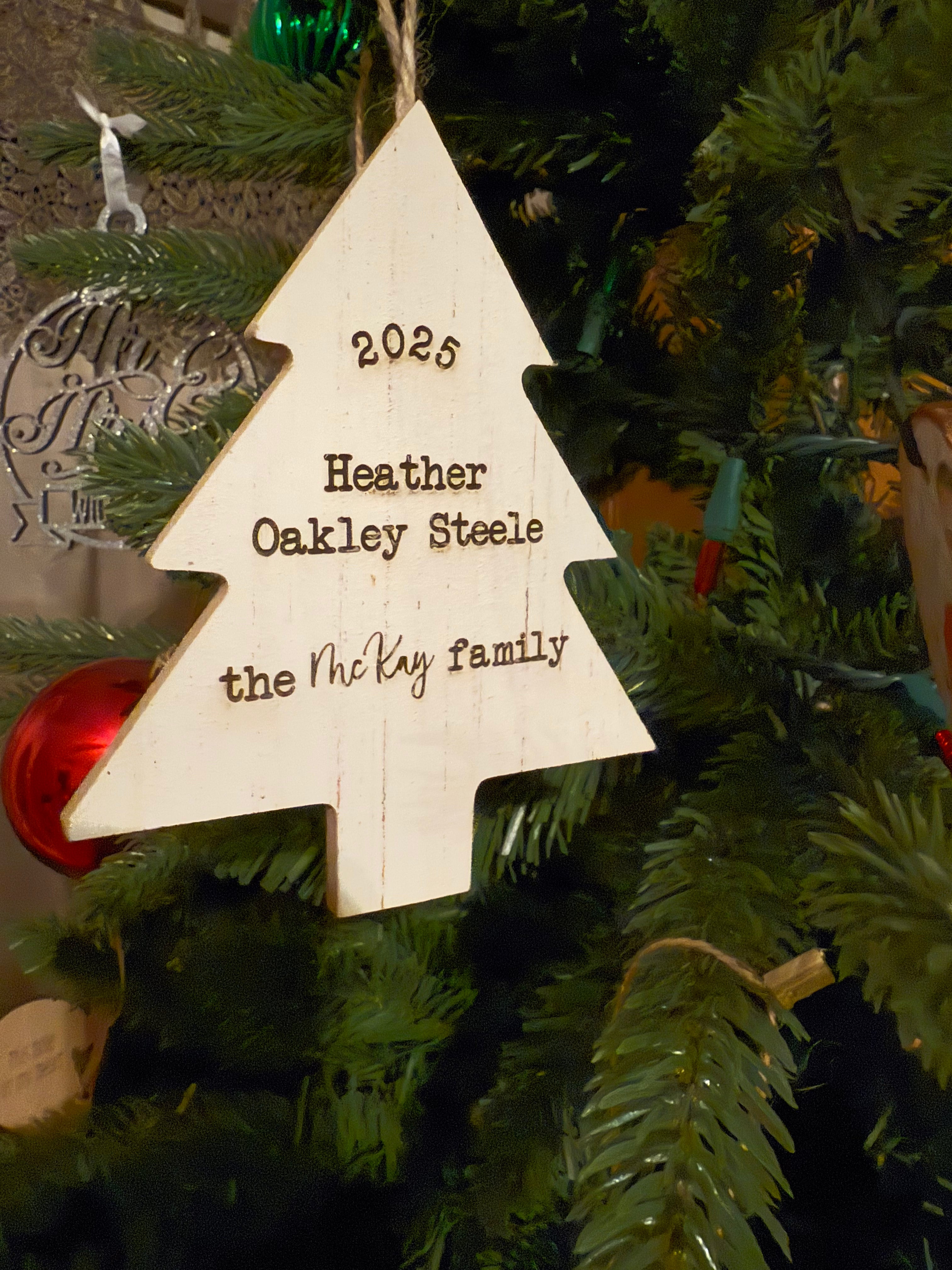 Personalized Whitewash Ornament