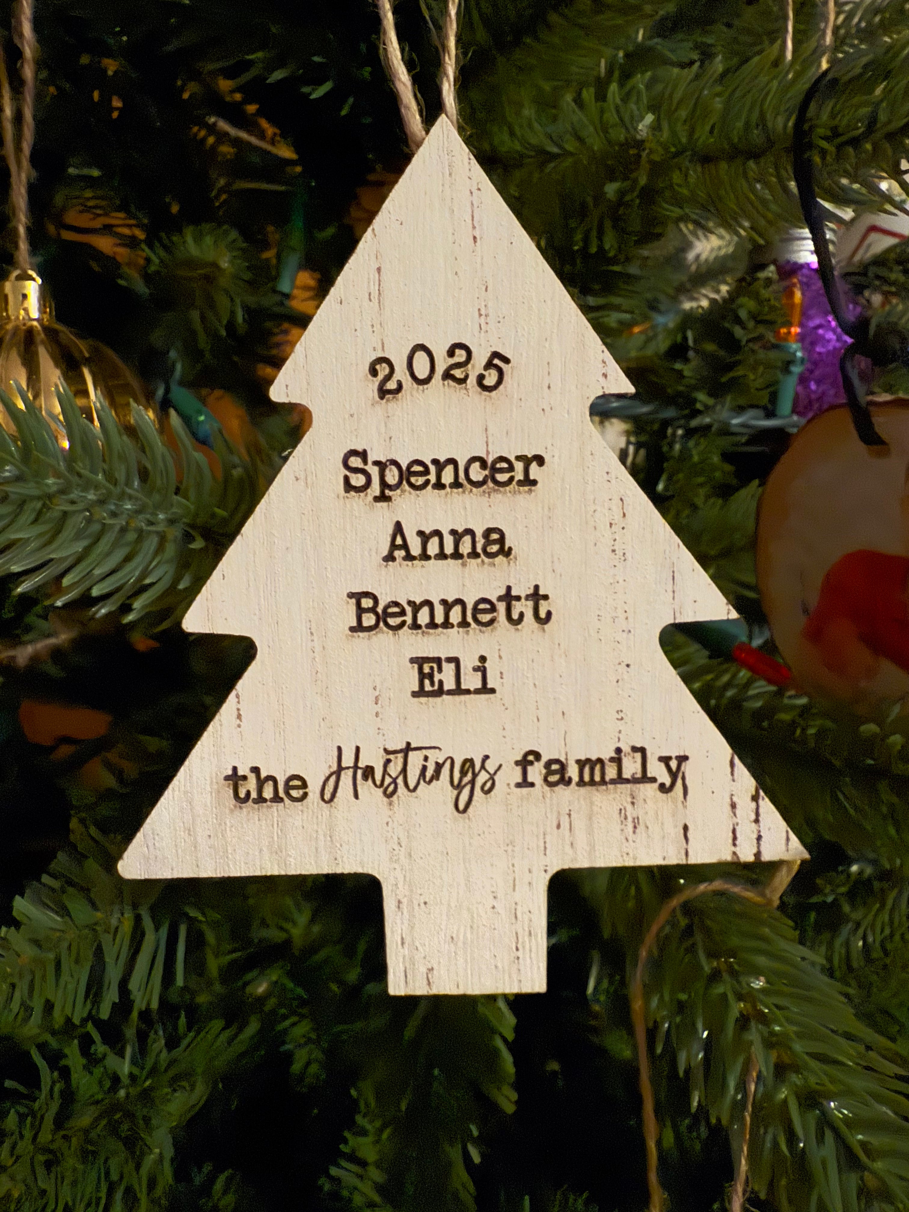 Personalized Whitewash Ornament