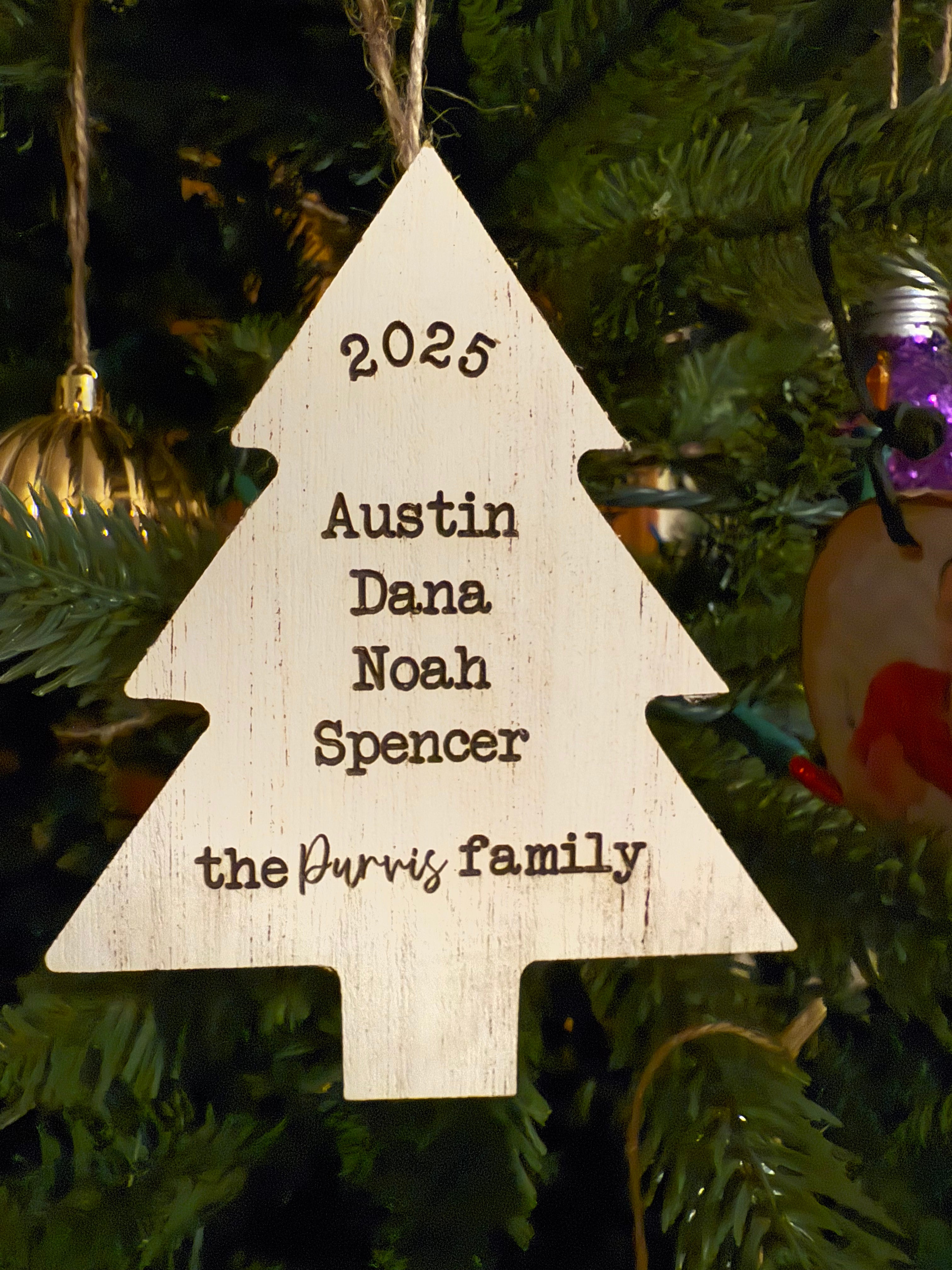 Personalized Whitewash Ornament