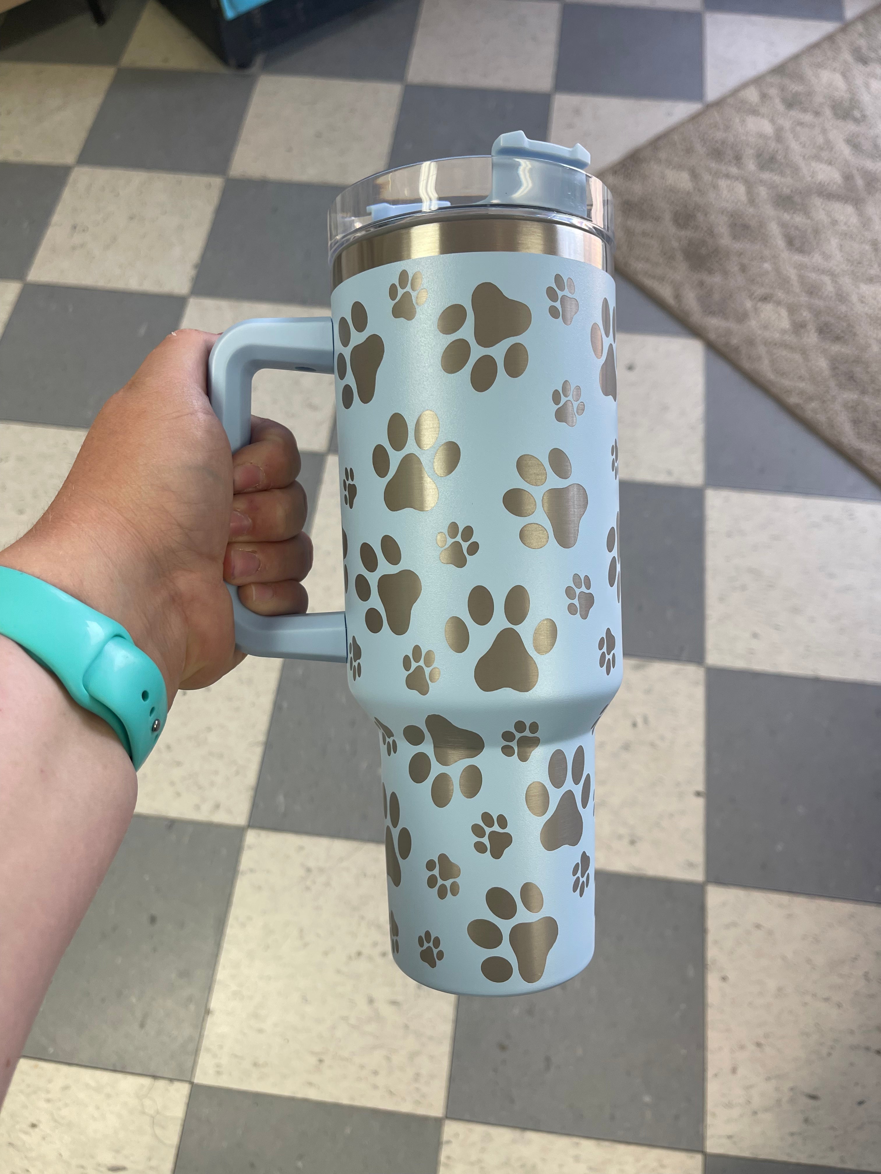 40 Oz Tumbler - Paw Print