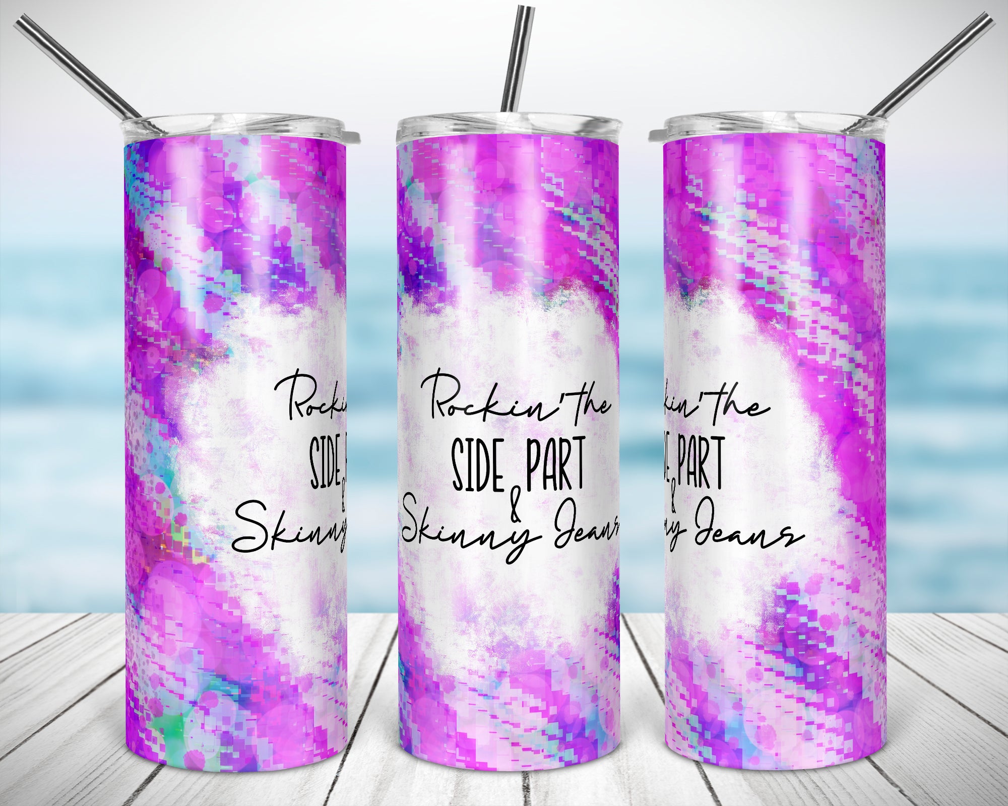 Side Part and Skinny Jeans 20 oz Skinny Sublimation Tumbler