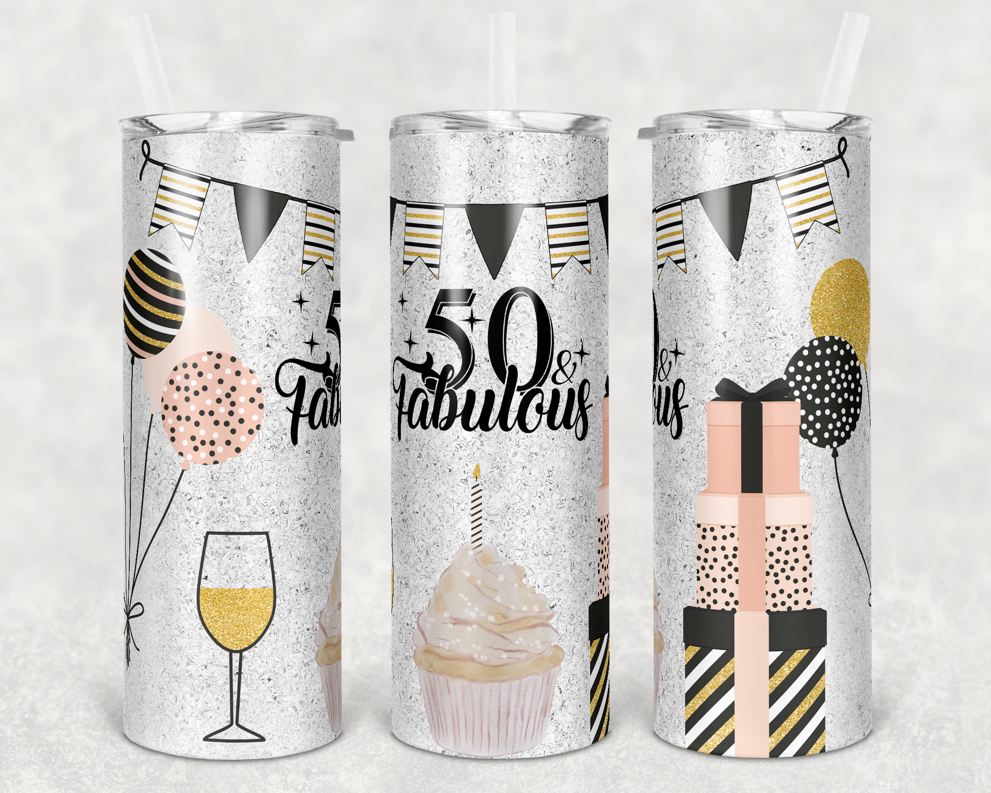 50 and Fabulous 20 oz Skinny Sublimation Tumbler