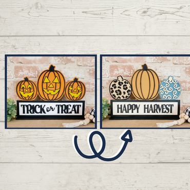 3/4/23 - Reversible Fall Halloween Shelf Sitter - Paint Party - Book A Party