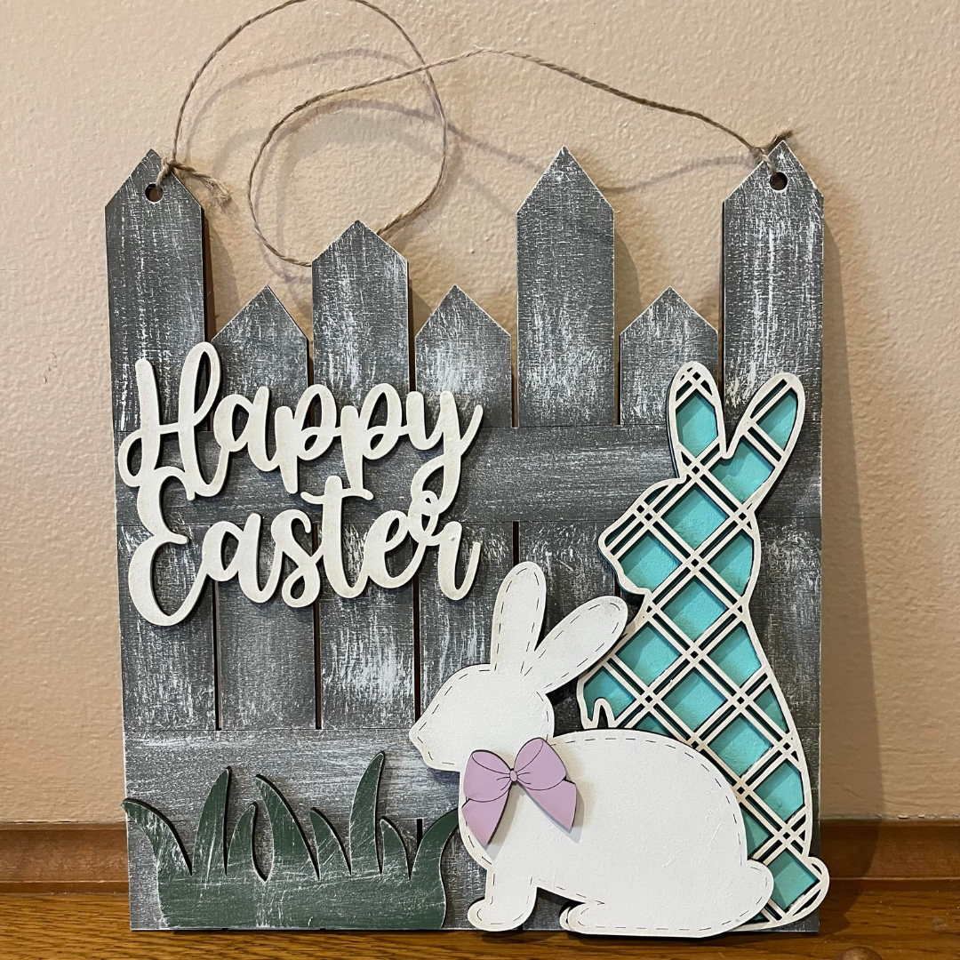 DIY Wooden Sign Kit - Happy Easter Fence