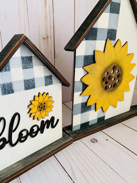 DIY Wooden Sign Kit - Set of Sunflower Houses