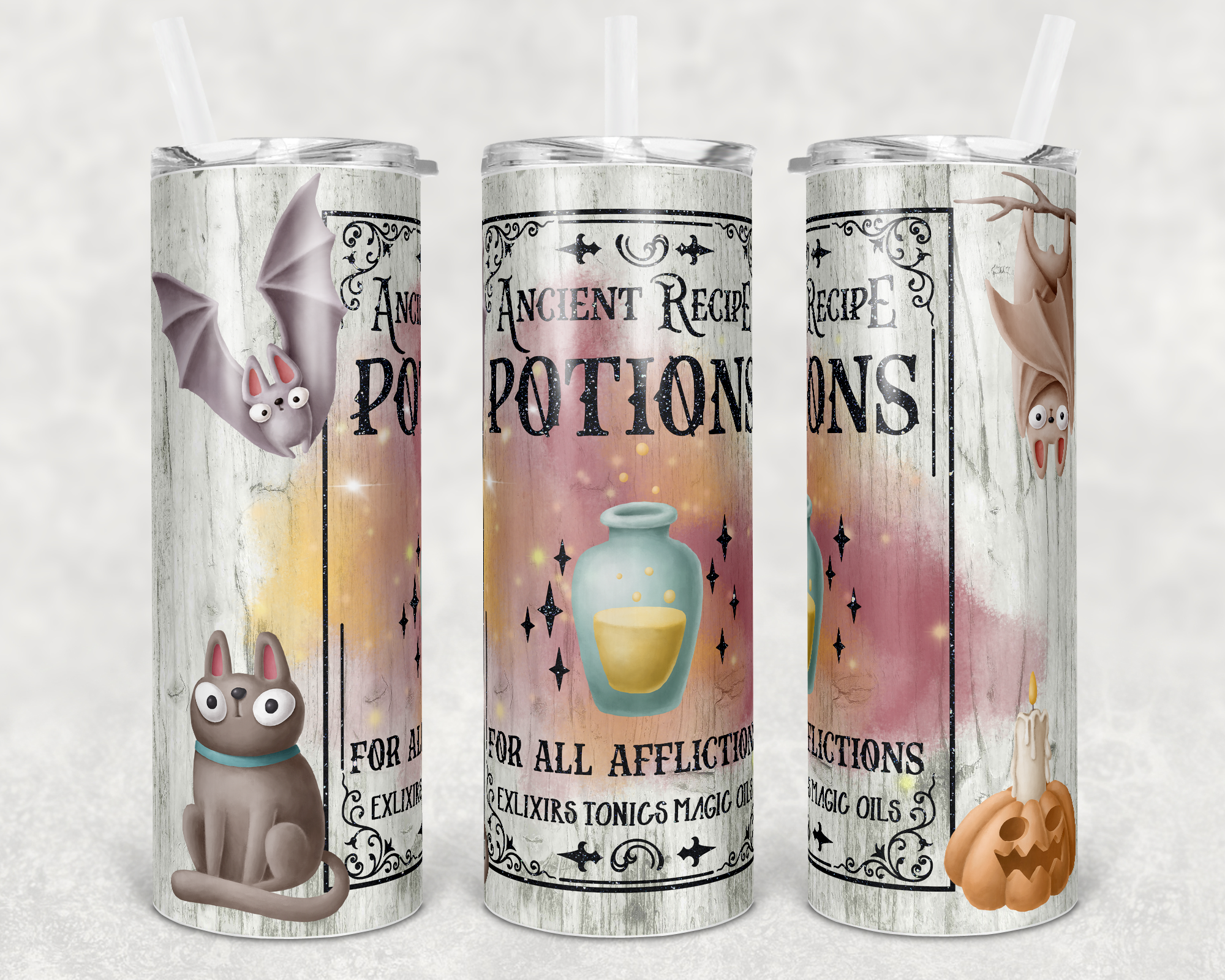 Ancient Recipes Potions 20 oz Skinny Sublimation Tumbler