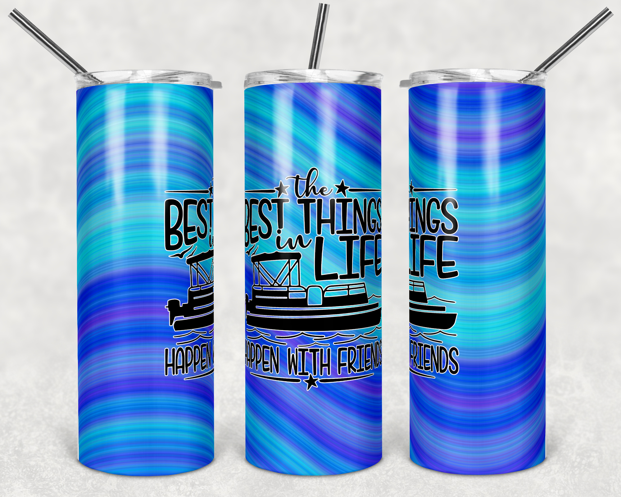 The Best Things in Life Happen with Friends 20 oz Skinny Sublimation Tumbler