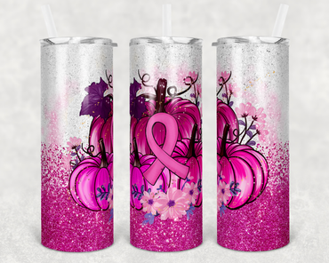 Breast Cancer Doodle Pumpkins 20 oz Skinny Sublimation Tumbler