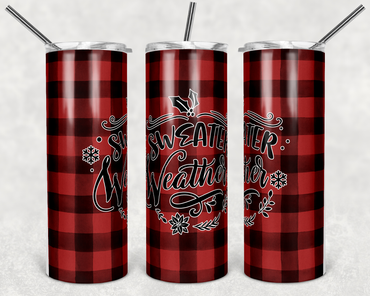 Sweater Weather Buffalo Plaid 20 oz Skinny Sublimation Tumbler