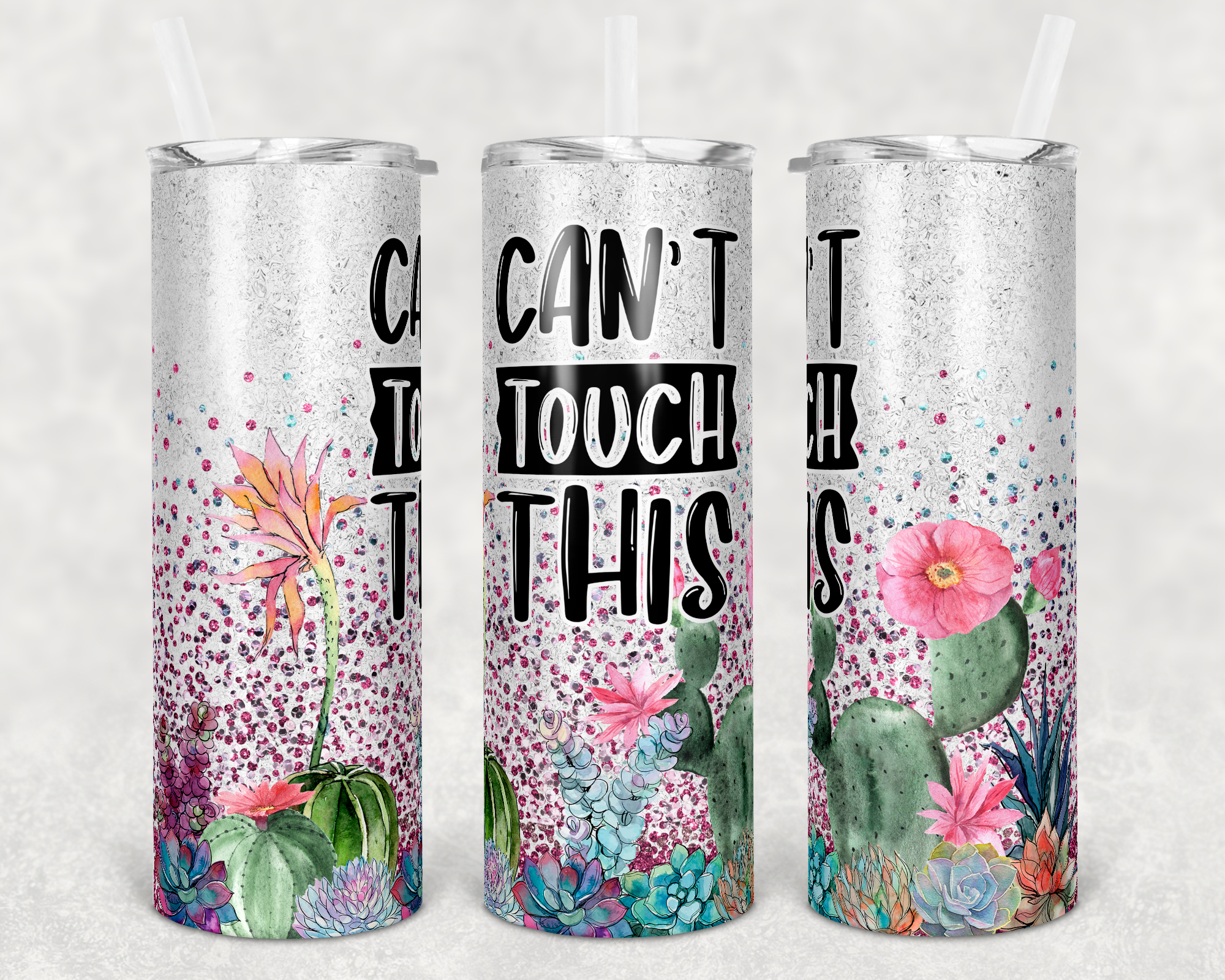 Can't Touch This Cactus 20 oz Skinny Sublimation Tumbler