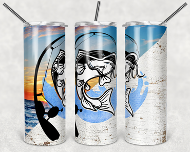 Catfish Fishing 20 oz Skinny Sublimation Tumbler