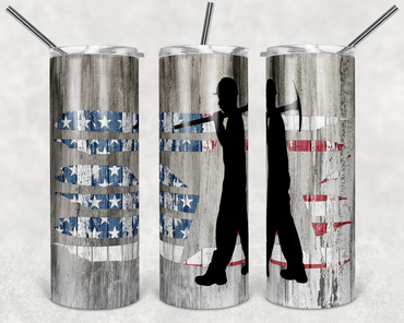 Coal Miner US Flag 20 oz Skinny Sublimation Tumbler