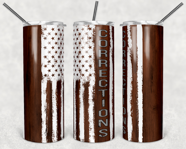 Corrections Flag 20 oz Skinny Sublimation Tumbler