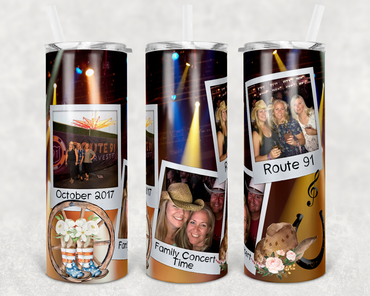 Country Concert Custom Photo 20 oz Skinny Sublimation Tumbler