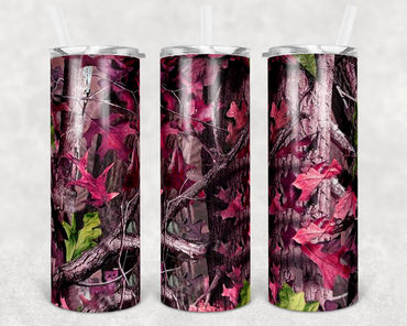 Pink Camo 20 oz Skinny Sublimation Tumbler