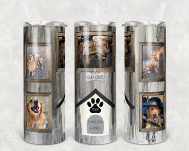 Dog House and Polaroids Custom Photo 20 oz Skinny Sublimation Tumbler