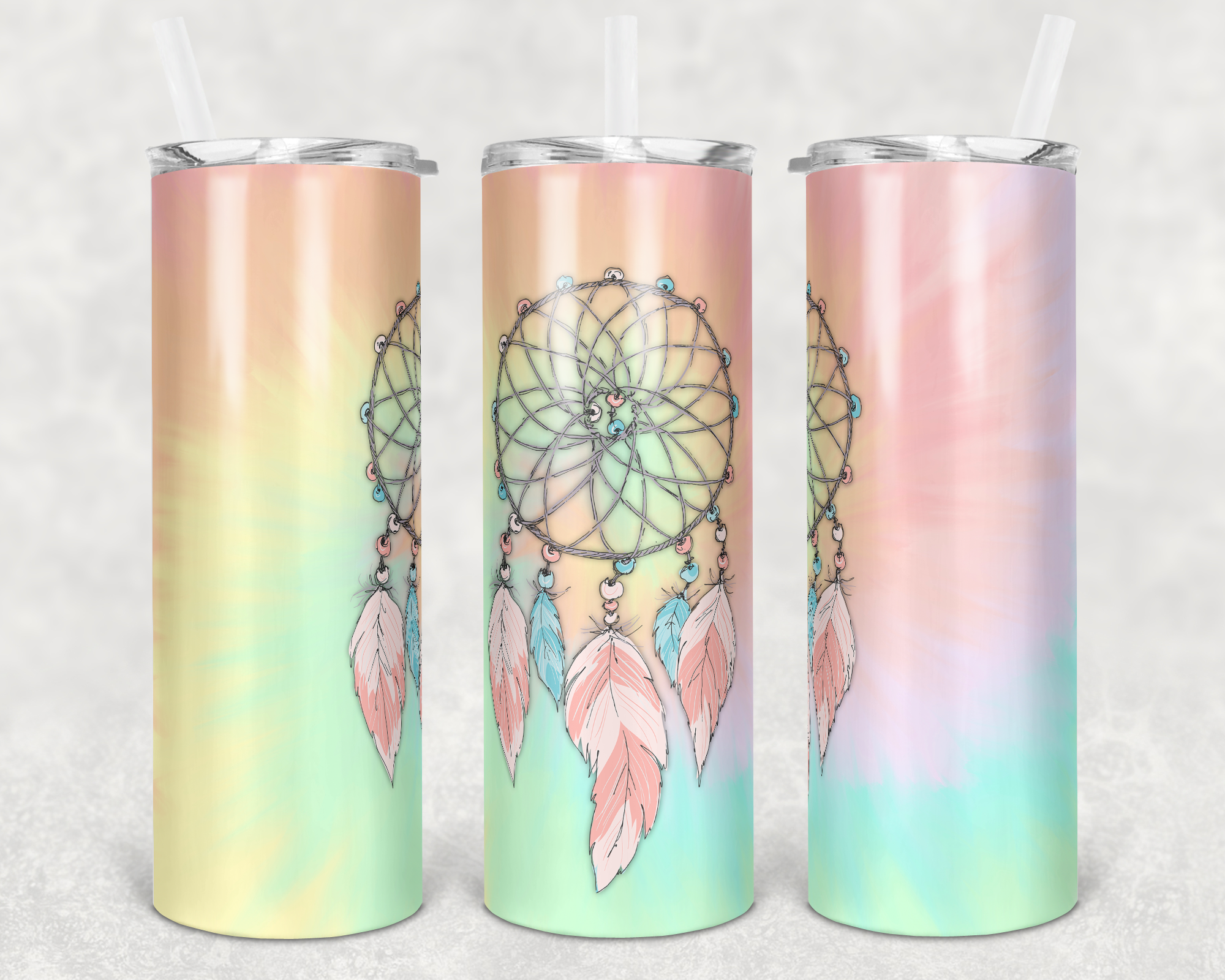 Pastel Dream Catcher 20 oz Skinny Sublimation Tumbler