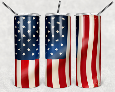 Waving Flag 20 oz Skinny Sublimation Tumbler