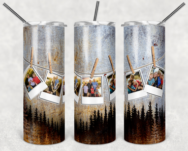 Forest Polaroids Custom Photo 20 oz Skinny Sublimation Tumbler