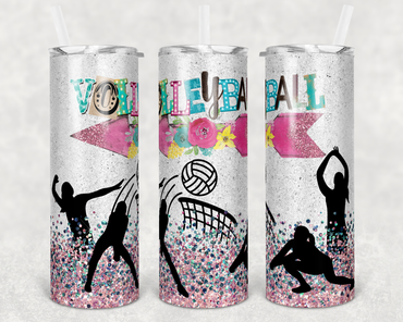 Girls Volleyball 20 oz Skinny Sublimation Tumbler