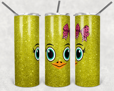 Faux Glitter Chick 20 oz Skinny Sublimation Tumbler