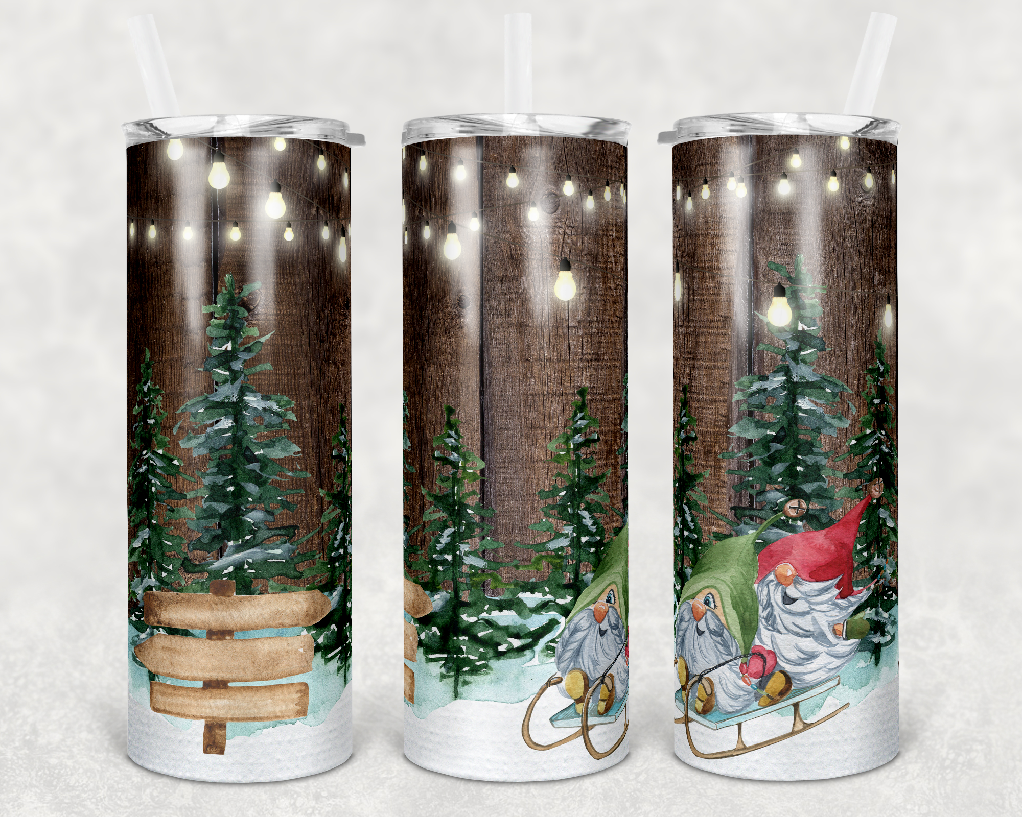 Faux Glitter Gnome Tumbler | Personalized