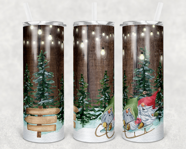 Sledding Gnomes 20 oz Skinny Sublimation Tumbler