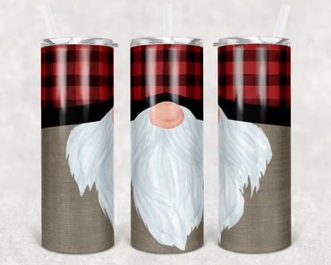 Gnome with Buffalo Plaid Hat 20 oz Skinny Sublimation Tumbler