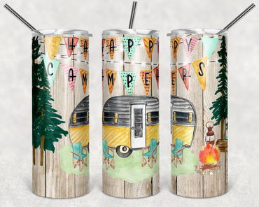 Happy Campers 20 oz Skinny Sublimation Tumbler