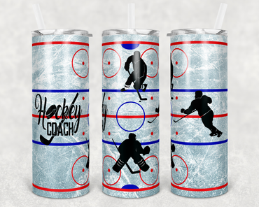 Hockey Coach 20 oz Skinny Sublimation Tumbler