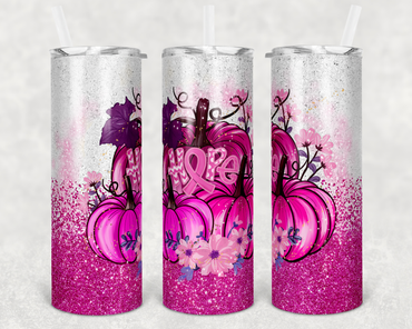 Breast Cancer Hope Pink Pumpkins 20 oz Skinny Sublimation Tumbler