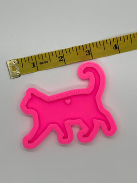 Walking Cat Shiny Silicone Mold for Epoxy Resin Crafts