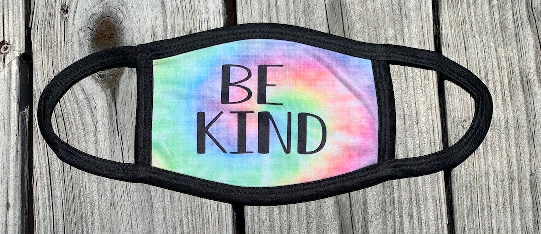 Be Kind Tie Dye Triple Layer Face Mask With Filter Pocket