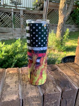 Thin Red Line Firefighters 20 oz Skinny Sublimation Tumbler