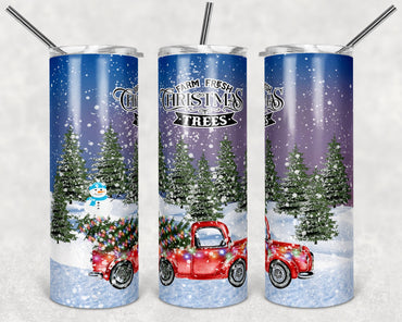 Farm Fresh Christmas Trees 20 oz Skinny Sublimation Tumbler