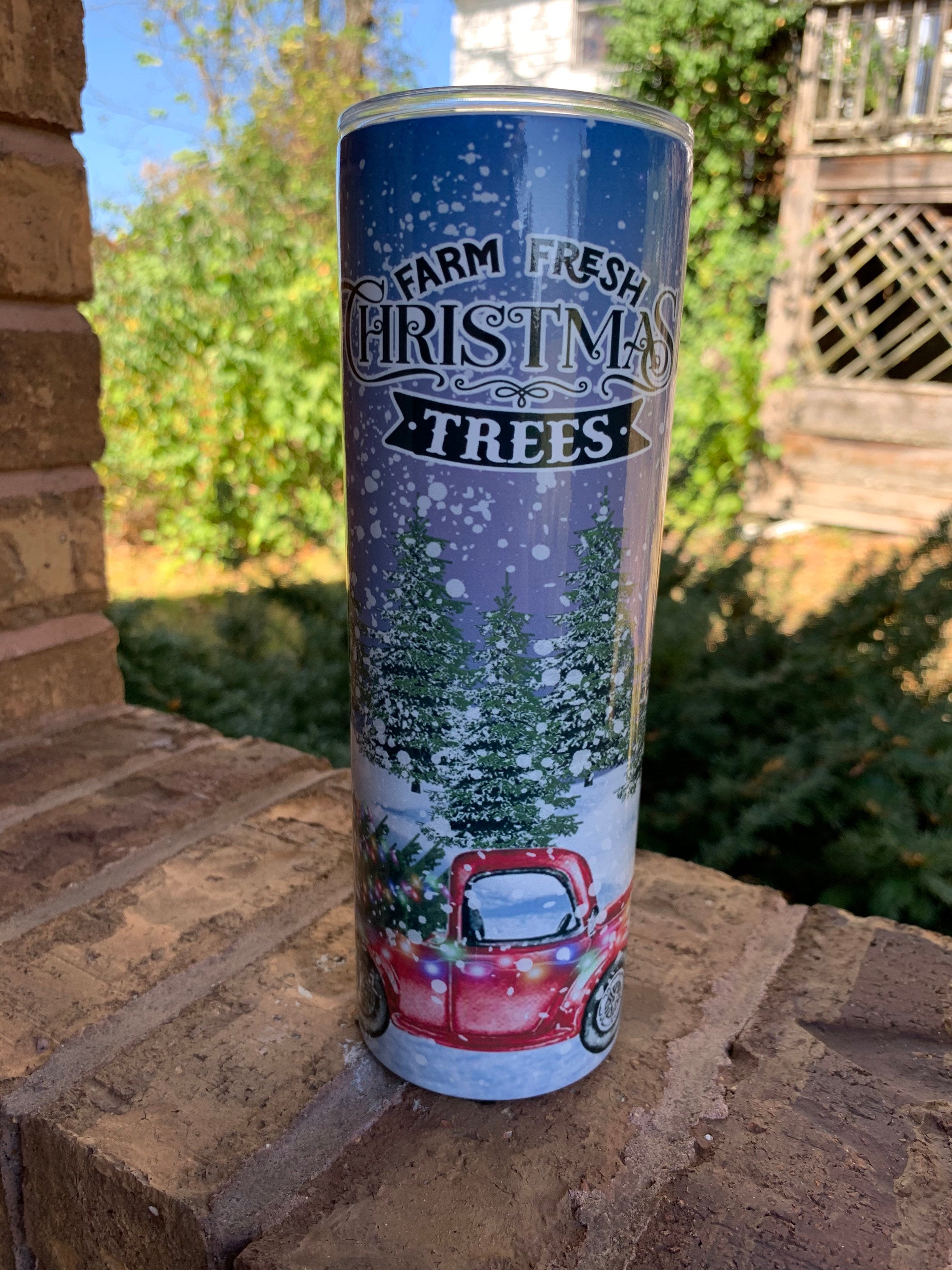 Farm Fresh Christmas Trees 20 oz Skinny Sublimation Tumbler