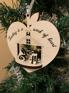 Christmas: 3D Teacher Ornament Gift with Greeting Card Music Teacher Card